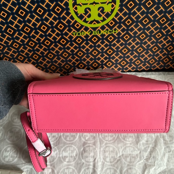 Tory Burch Mini Ella Bio Tote Bag Crossbody Pink Love - Picture 3 of 11
